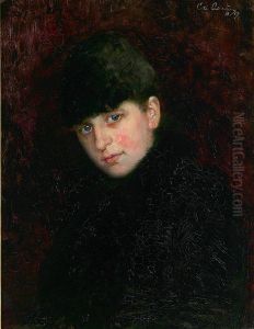 Portrait of a young woman with fur lined coat and cap. Portrait of a young woman with fur lined coat and cap.