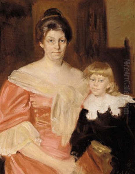 Portrait of Henny Brodersen and her youngest son Fin. - view 1