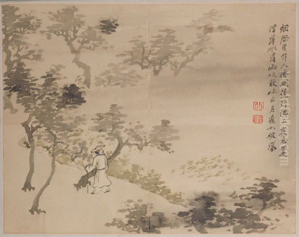 <<luo pin ren wu shan shui ce>> - view 1