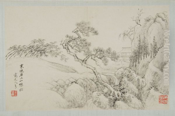 <<wang hui deng jiu jia shan shui ce-wang hui song shi liu quan ye>> - view 1