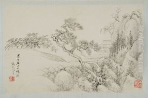 <<wang hui deng jiu jia shan shui ce-wang hui song shi liu quan ye>> by Wang Hui