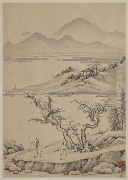 <<xiang sheng mo shan shui hua hui ce>> - view 1