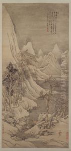 <<wang hui, yang jin he zuo shan shui tu zhou>> by Yang Jin