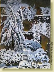 Jardin De Ville Sous La Neige by Marcel Canneel