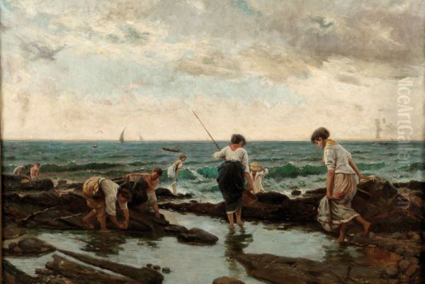 Fisherwomen on the beach - view 1