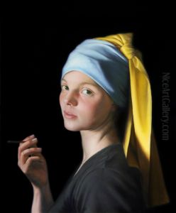 Girl with... (portrait of Frederike Hoppner) by Michal Ozibko