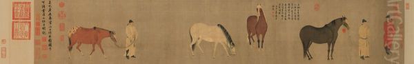 Leading Horses out of Stable - view 1