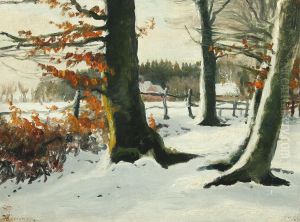 A winter day in the countryside. by Hans Agersnap