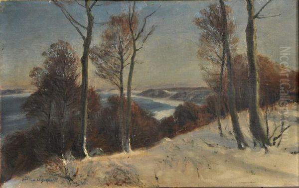 Winter landscape. (35 x 56 cm). - view 1