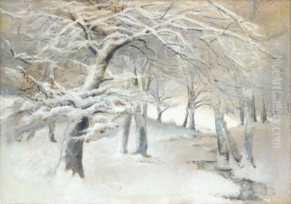 Winter landscape with trees. (61 x 86 cm). - view 1