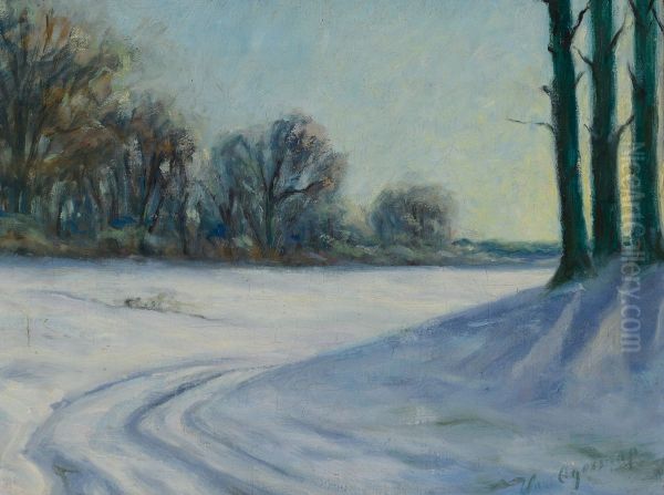 Winter landscape. (29 x 38 cm). - view 1