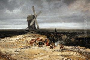 paesaggio con mulino e una veduta di montmartre paesaggio con mulino e una veduta di montmartre
