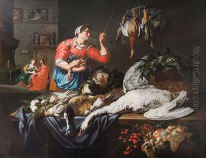 Christ in the house of Mary and Martha by Adriaen van Utrecht
