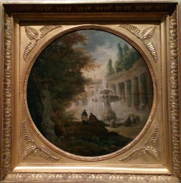 Personnages dans le parc de la villa Barberini a Rome - view 1
