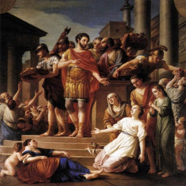 Marcus Aurelius Distributing Bread to the People - view 1