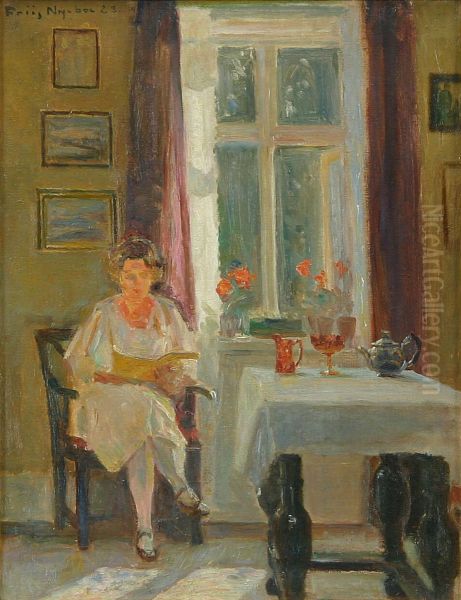 Interior with a woman reading. - view 1