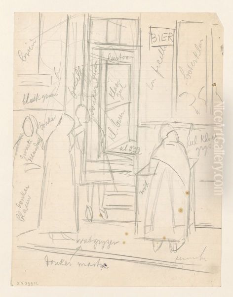 Cabaret Preparatory study for a painting, with indication of colours - view 1