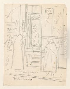 Cabaret Preparatory study for a painting, with indication of colours