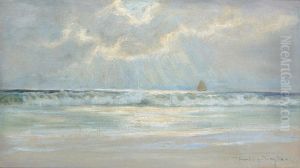 Sunrays through clouds over the sea. by Poul Friis Nybo