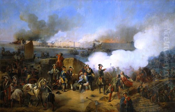 The siege of Swedish fortress of Noteborg in October 1702 by Russian troops. - view 1