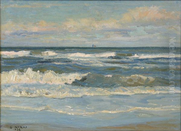 Breakers with ship. - view 1