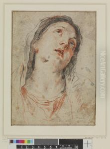 Head of the Virgin, study for a painting by Sir Anthony Van Dyck