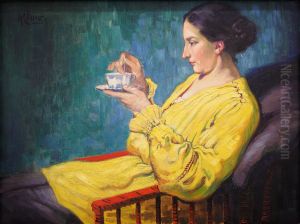 Frau mit Teetasse (Dorothea Konig)