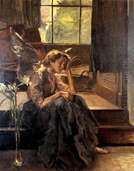 Madchen auf der Treppe (Sitzender Engel) - view 1