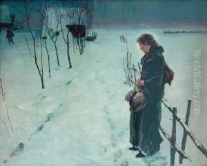 Winter landscape, Christmas Eve by Fritz von Uhde