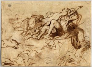 Slight sketches for reclining figures, overcome by wine