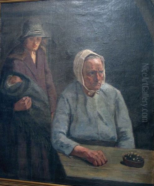 Interior showing three generations. - view 1