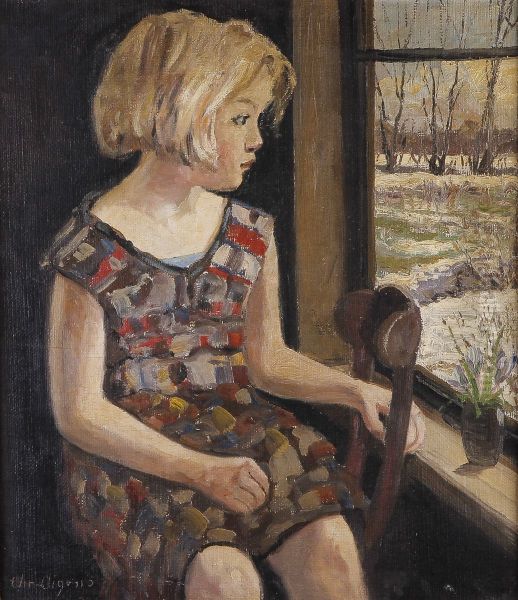 A girl at a window. - view 1