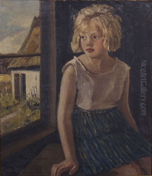 Portrait of a girl at a window. - view 1