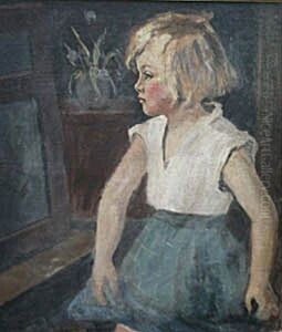 Portraet af ung pige. Portraet af ung pige.