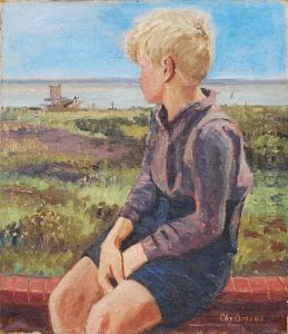 A boy looking at the sea. A boy looking at the sea.