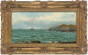 Fishing Boats Off A Rocky Woodland by Walton Cannon