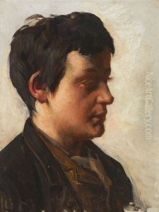 Portrait of a young man. by Valdemar Irminger