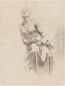 Sketch for Architecture, Painting and Sculpture - Painting (recto) by John Singer Sargent