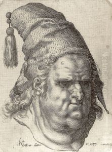 Bust of Man with Tasselled Cap by Goltzius Hendrick