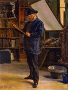 Felix Bracquemond in His Studio by Marie Bracquemond