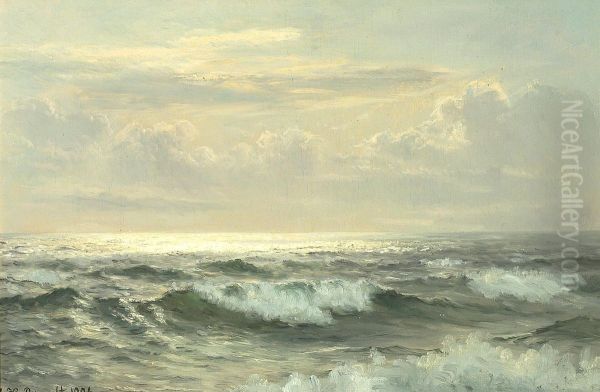 Seascape with breaking waves and fair weather. - view 1
