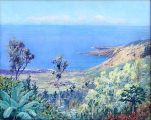Kealakekua Bay, Kona Coast from Mauka Road, Big Island, Hawaii by D. Howard Hitchcock