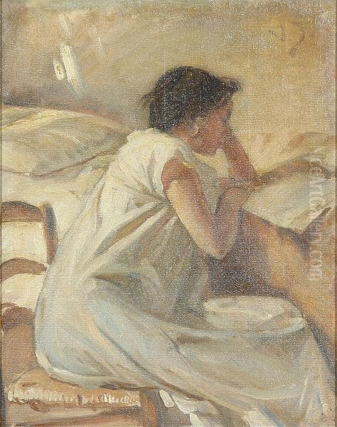 Portrait of a young woman reading. - view 1