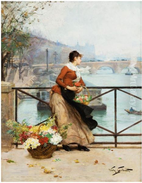 The Flower vendor on the pont des arts - view 1