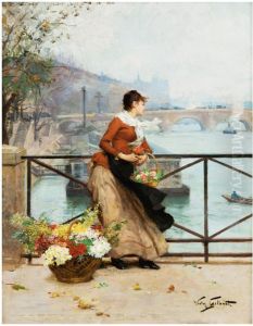 The Flower vendor on the pont des arts The Flower vendor on the pont des arts