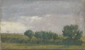 Landscape with dark clouds. by Valdemar Irminger