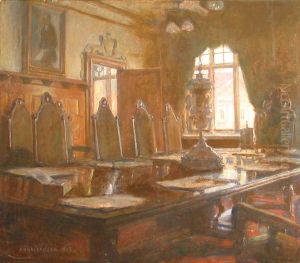 Interior from a dining room. by Hugo Larsen