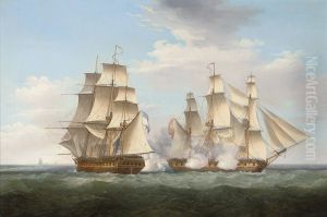 HMSEthalionin action with the Spanish frigateThetisoff Cape Finisterre, 16 October 1799 by Thomas Whitcombe