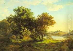 Summer Landscape with Trees and Sun by Hans Jorgen Hammer