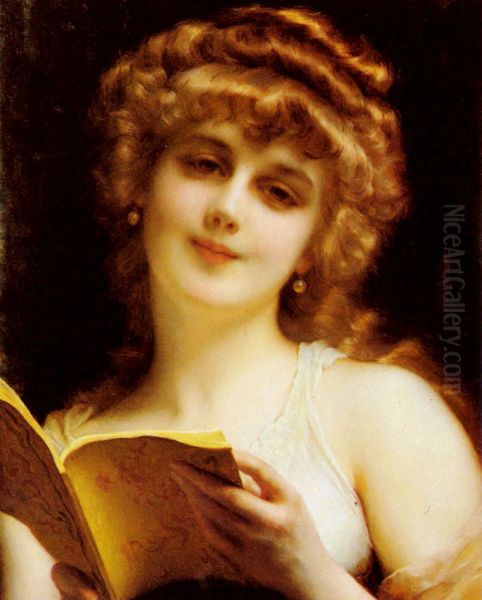A Blonde Beauty Holding a Book. - view 1